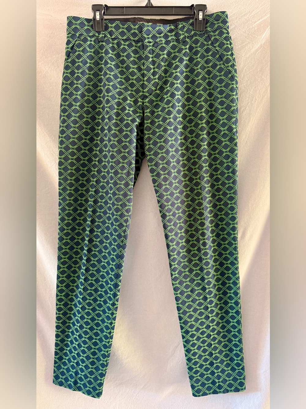 Mr Turk Clyde Slim Trouser in “Clover Geo”  Slim Fit Geometric Print